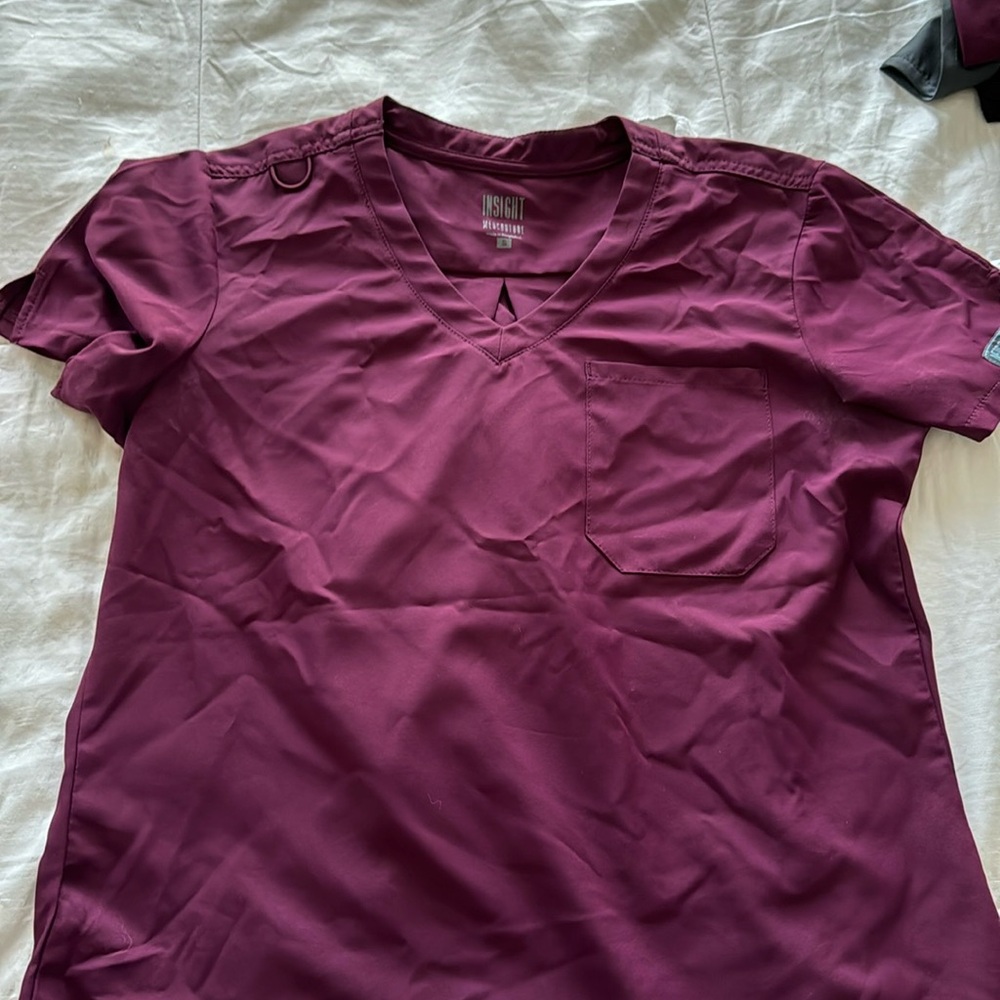 med couture scrub top, matching bottoms on site